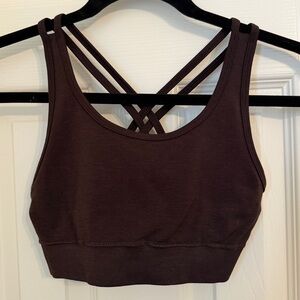 Alphalete Dark Brown Criss Cross  Sports Bra